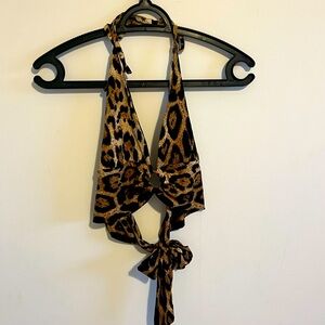 Cheetah print halter crop top
